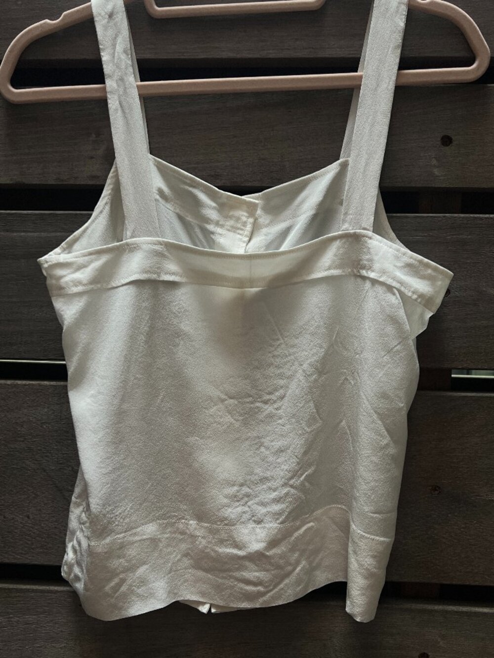 LILYSILK Ivory 100% Mulberry Silk White Button Front Sleeveless Cami Blouse XS - Picture 3 of 5